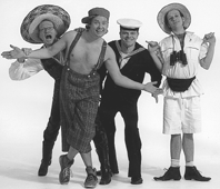 Muddi & Salamidrengene gr p scenen som det frste musikalske indslag i forbindelse med Grenaa Havnerock 2000 p fredag den 18. august