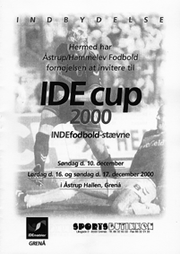 Dette rs ID-Cup-stvne i strup-Hallen i Grenaa afvikles henholdsvis den den 10. og den 16.-17. december. Her ses forsiden til den indbydelse, som strup/Hammelev Fodbold har sendt ud til idrtsforeningerne med videre